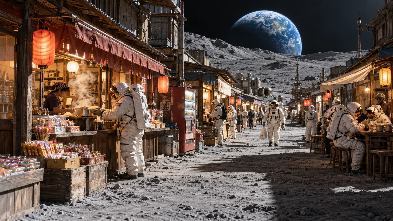 月面に灯る昭和商店街
