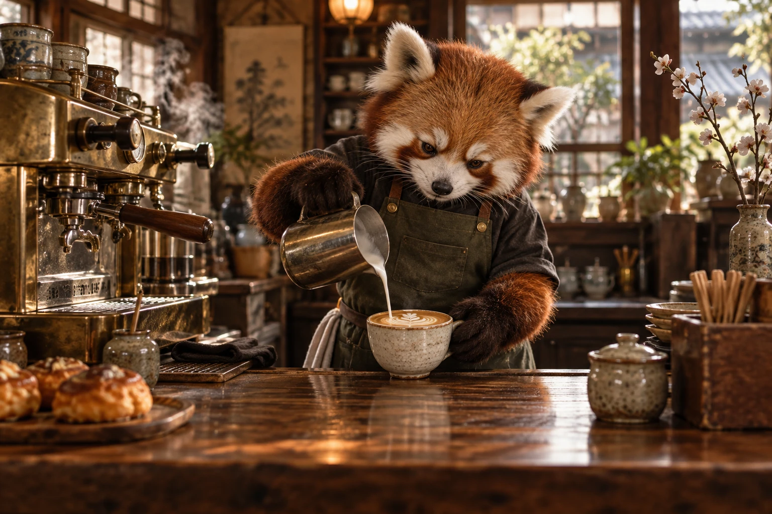 レッサーパンダの喫茶店店長